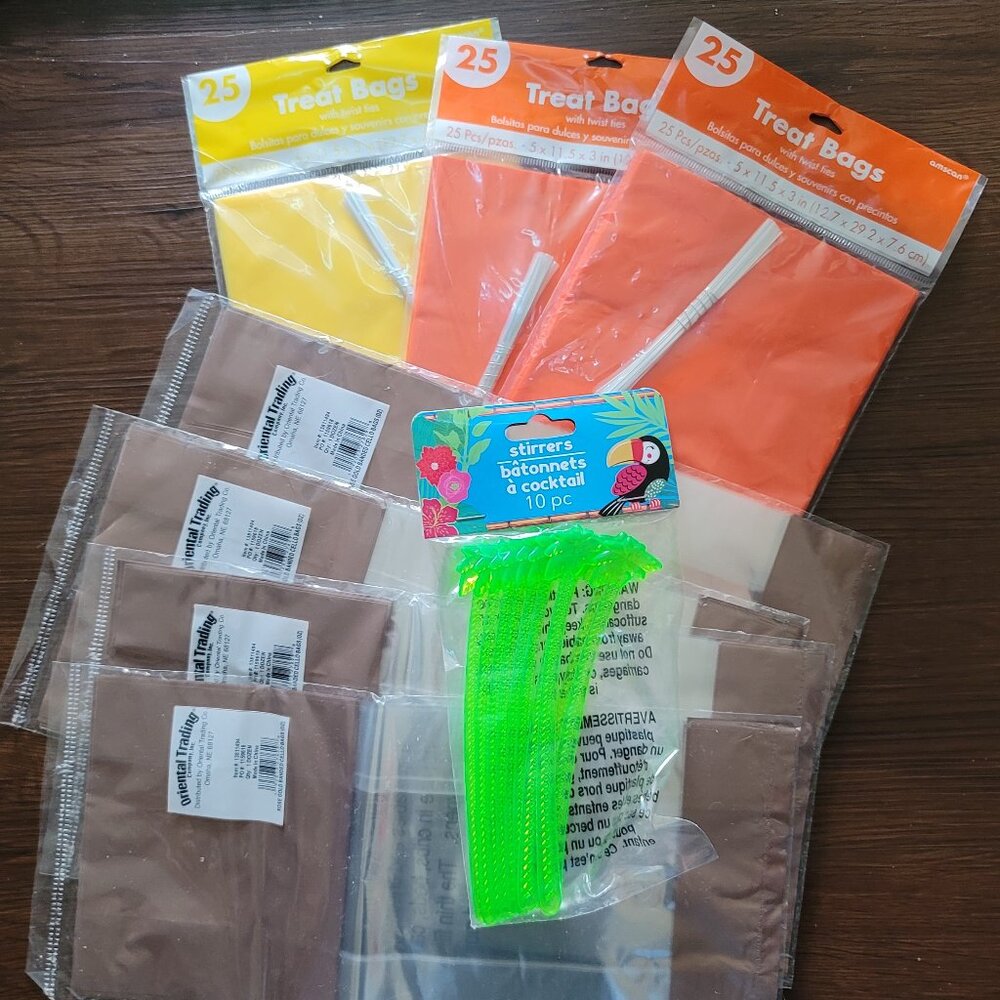 Party Favor Bags. 25 Yellow & Ties, 50 Orange & Ties, 48 Rose Gold Bags ONLY.